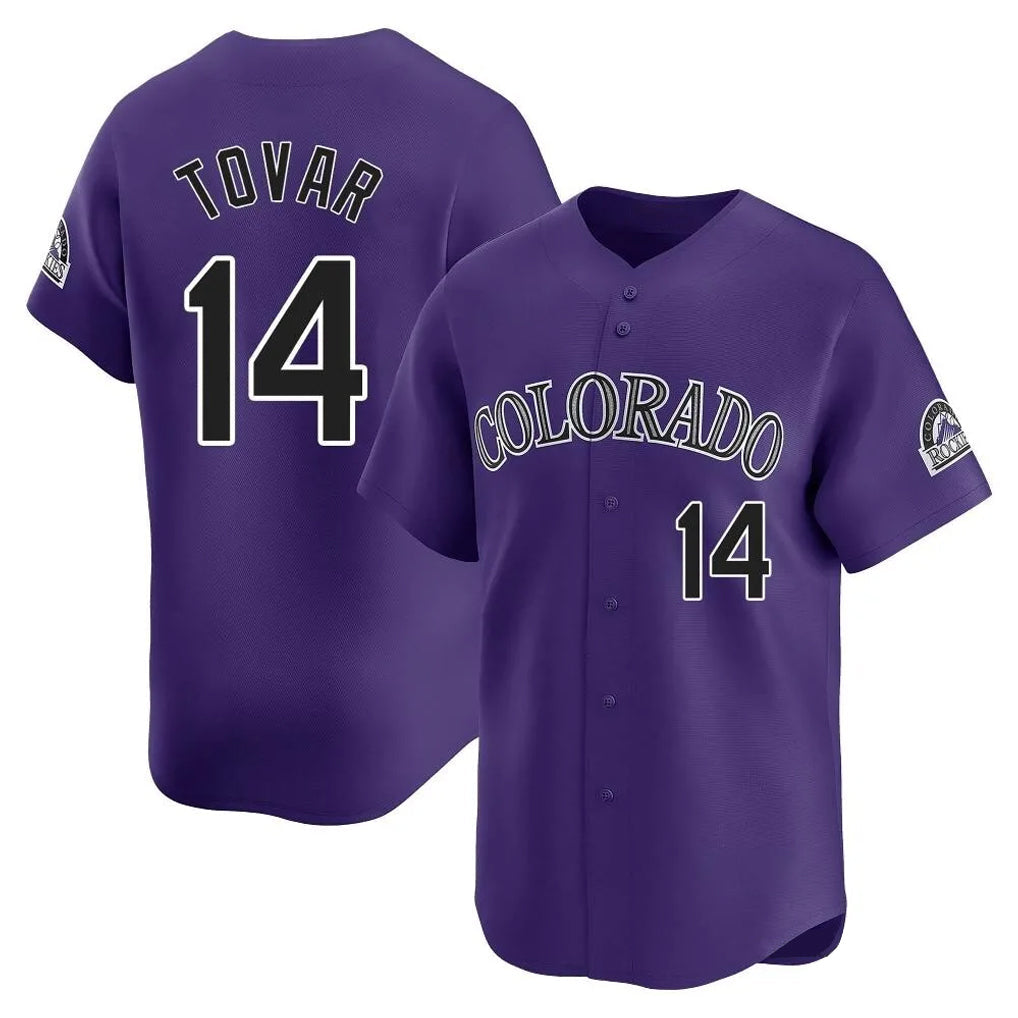 Punc C.Rockies #14 Ezequiel Tovar Player Purple Limited Home Stitched Jerseys