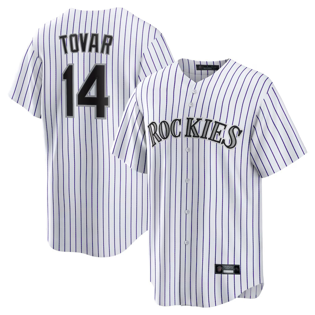 Punc C.Rockies #14 Ezequiel Tovar Player White Game Home Stitched Jerseys