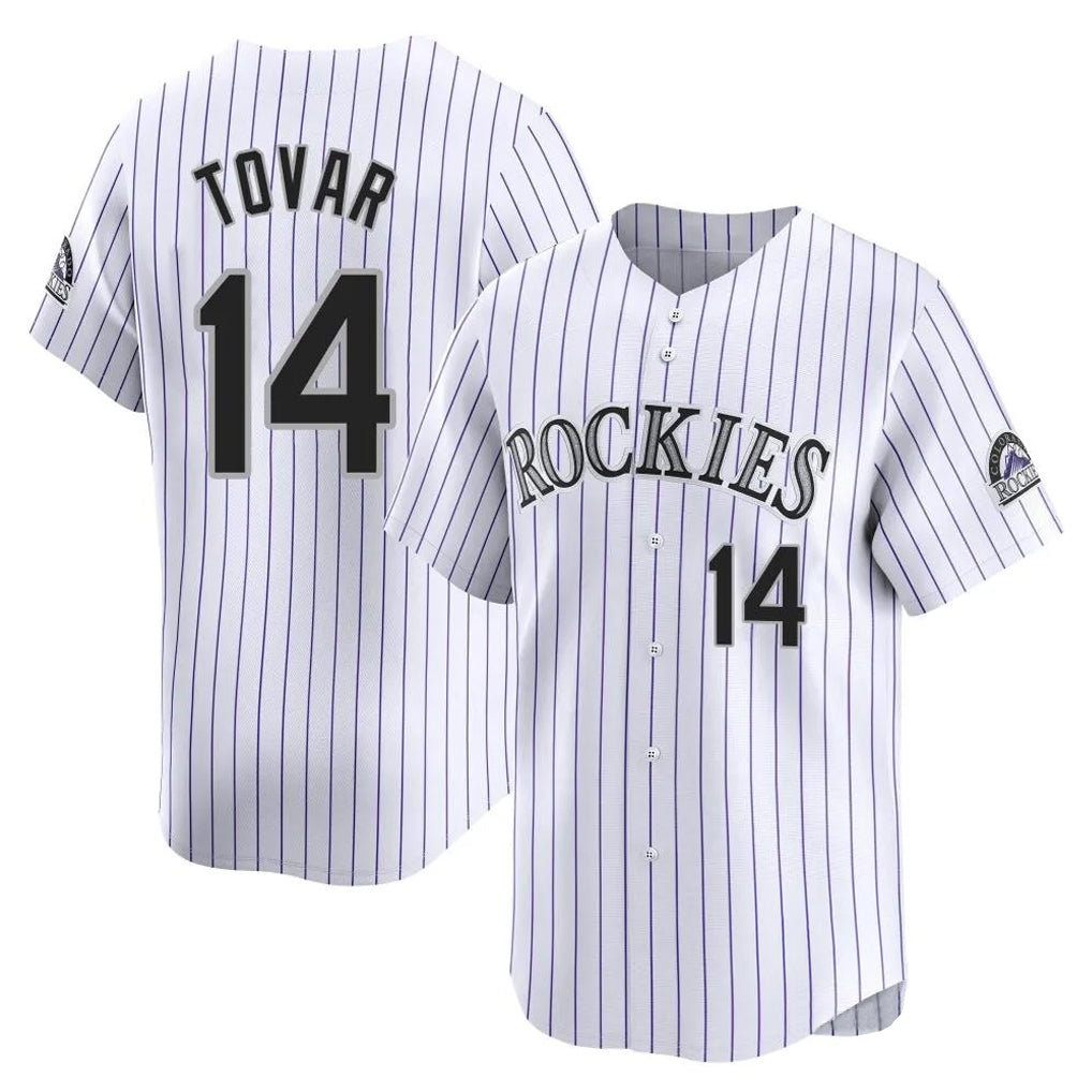 Punc C.Rockies #14 Ezequiel Tovar Player White Limited Home Stitched Jerseys