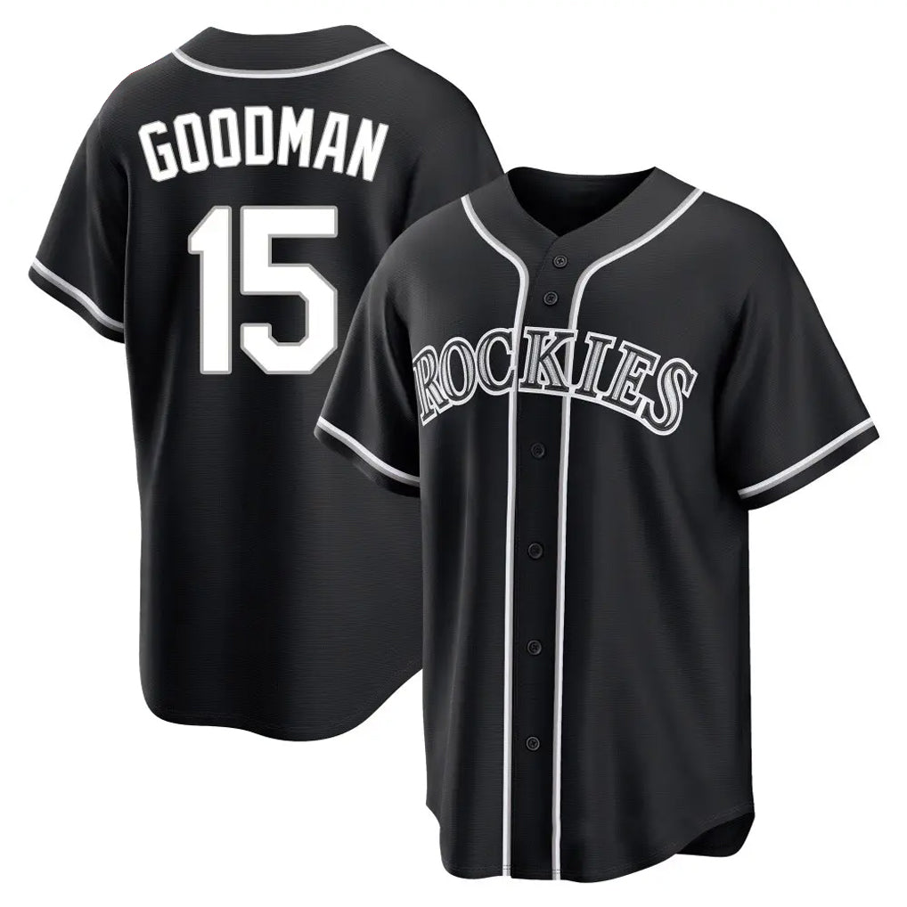 Punc C.Rockies #15 Hunter Goodman Player Black Fashion Out Home Game Stitched Jerseys