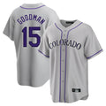 Punc C.Rockies #15 Hunter Goodman Player Gray Game Home Stitched Jerseys