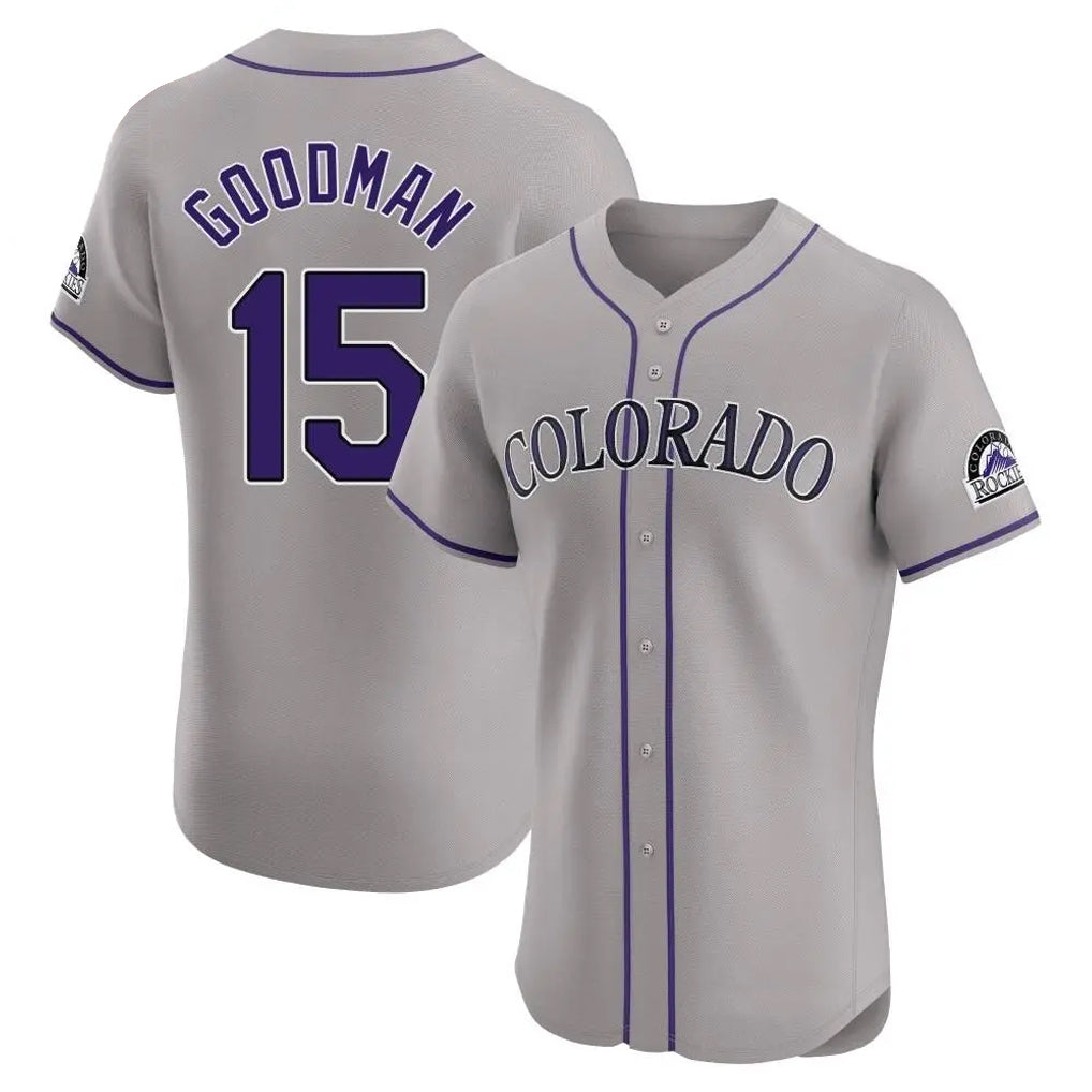 Punc C.Rockies #15 Hunter Goodman Player Gray Limited Elite Home Stitched Jerseys