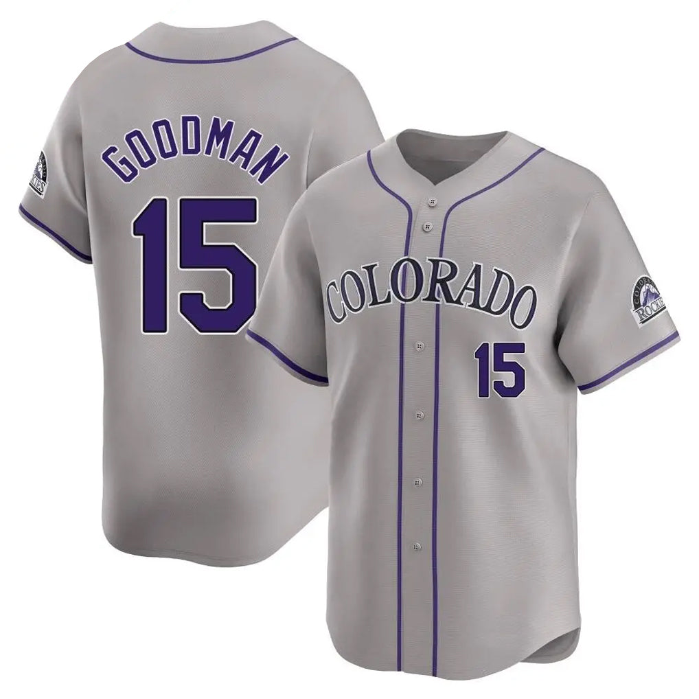 Punc C.Rockies #15 Hunter Goodman Player Gray Limited Home Stitched Jerseys