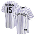 Punc C.Rockies #15 Hunter Goodman Player White Game Home Stitched Jerseys