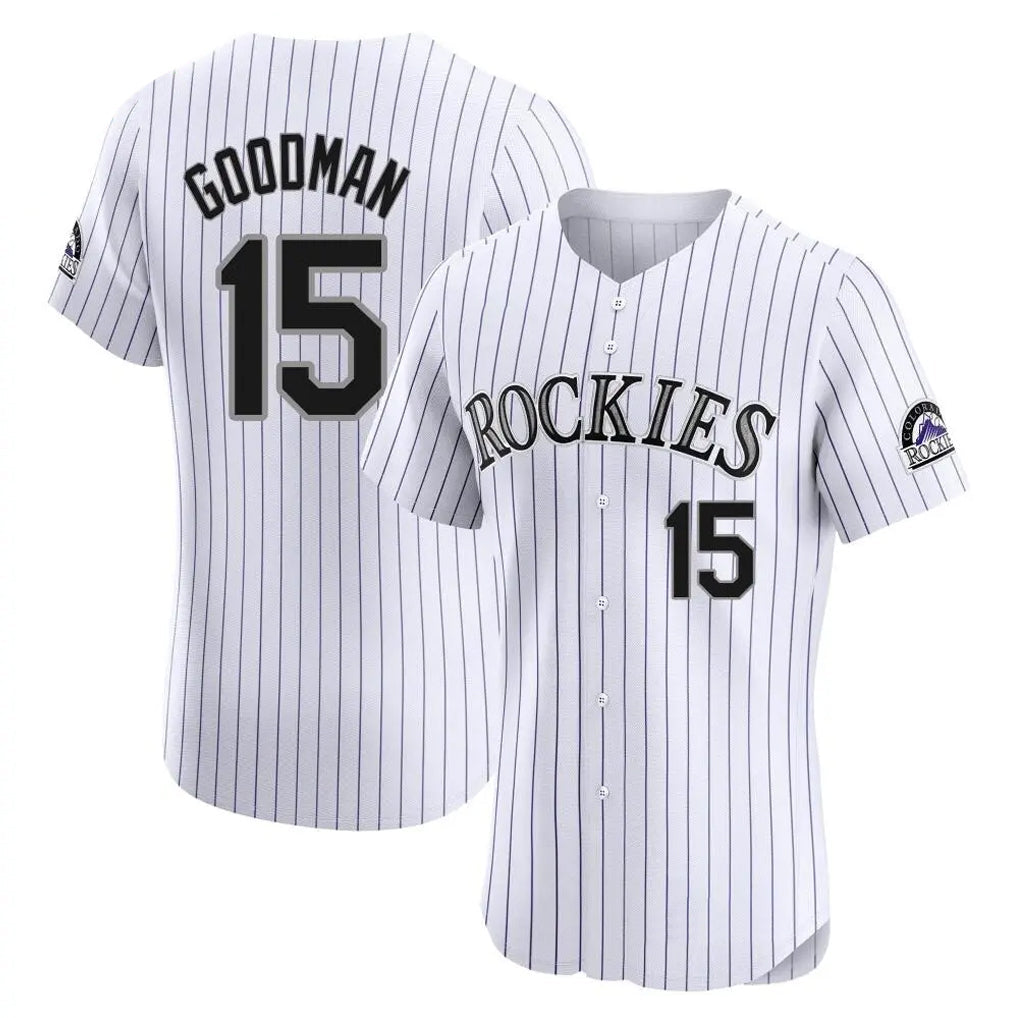 Punc C.Rockies #15 Hunter Goodman Player White Limited Elite Home Stitched Jerseys