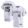 Punc C.Rockies #15 Hunter Goodman Player White Limited Home Stitched Jerseys