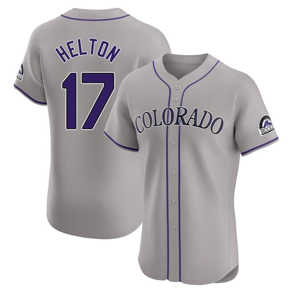 Punc C.Rockies #17 Todd Helton Player Gray Limited Elite Home Stitched Jerseys