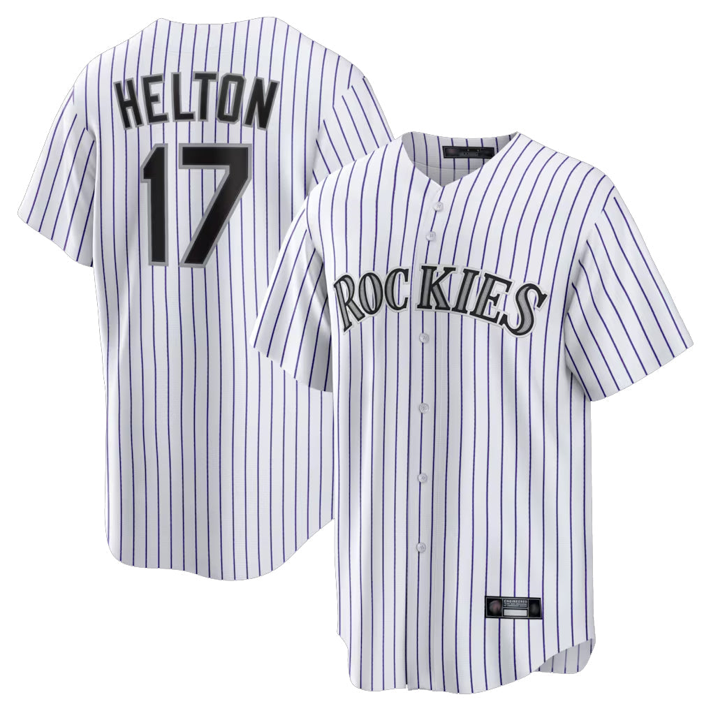Punc C.Rockies #17 Todd Helton Player White Game Home Stitched Jerseys
