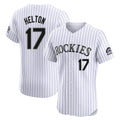 Punc C.Rockies #17 Todd Helton Player White Limited Elite Home Stitched Jerseys