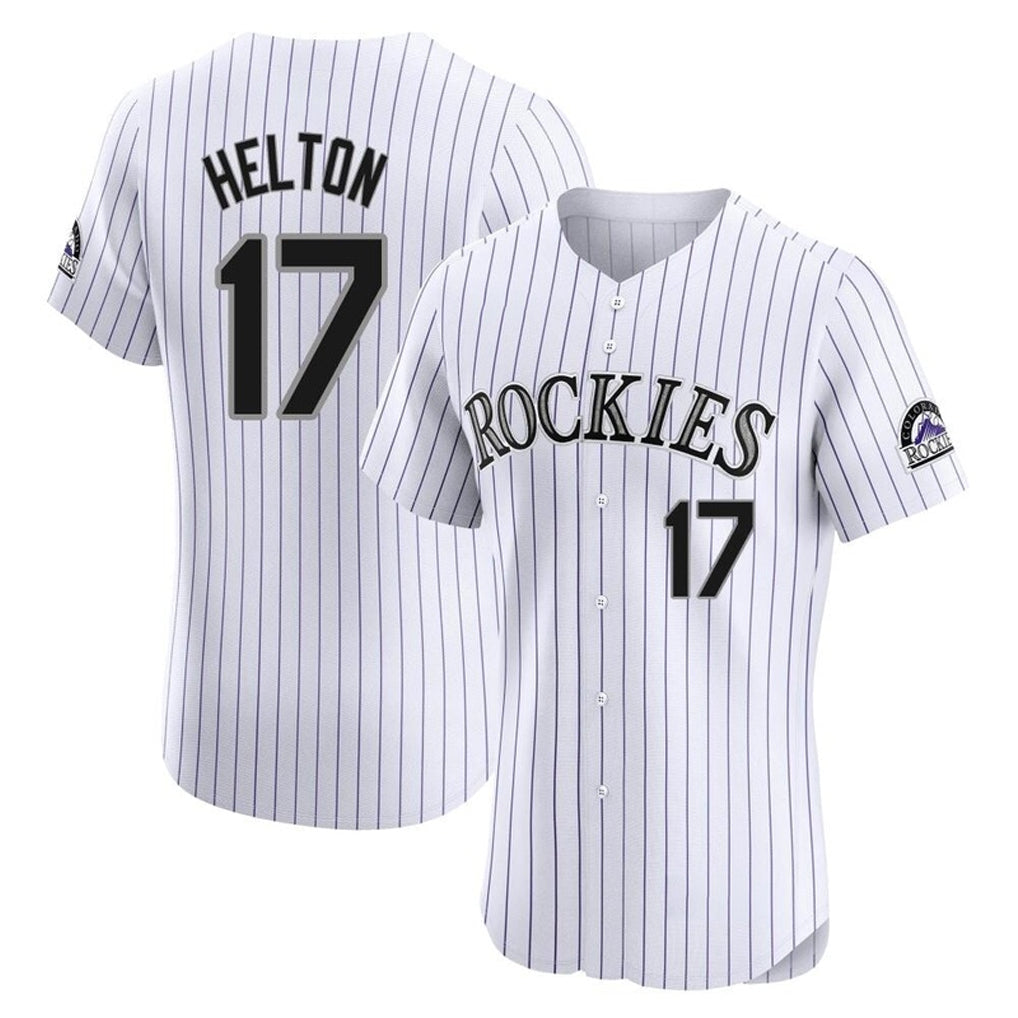 Punc C.Rockies #17 Todd Helton Player White Limited Elite Home Stitched Jerseys