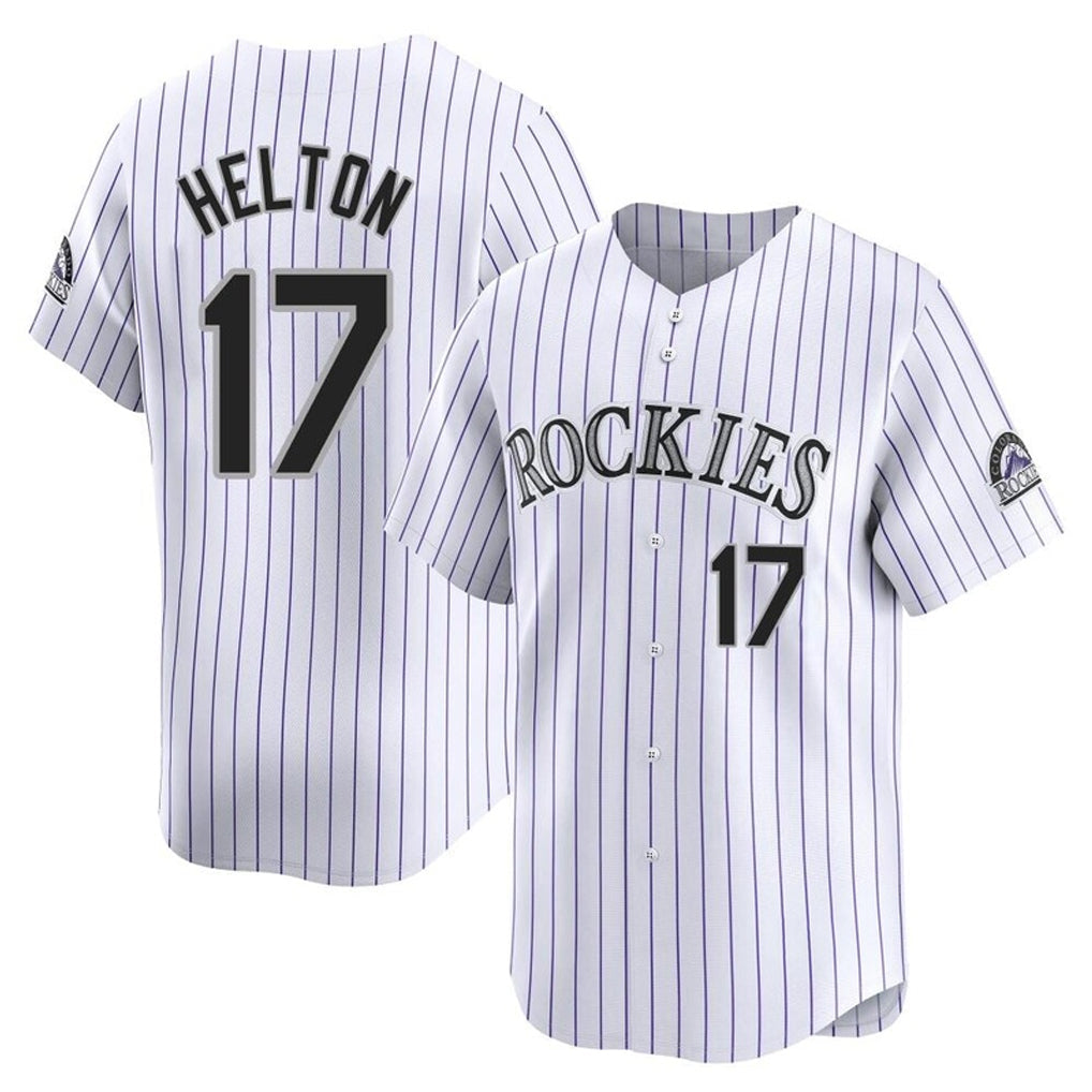 Punc C.Rockies #17 Todd Helton Player White Limited Home Stitched Jerseys