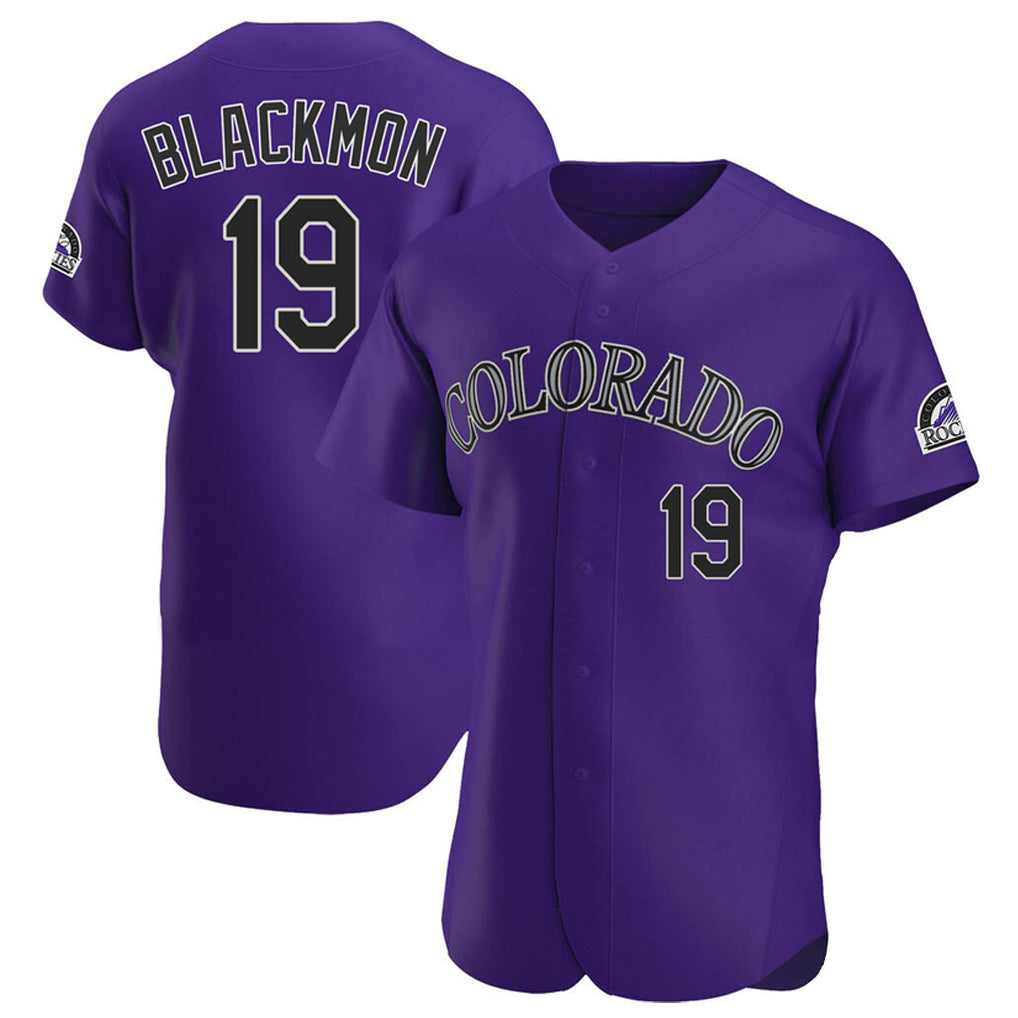 Punc C.Rockies #19 Charlie Blackmon Player Purple Limited Elite Home Stitched Jerseys