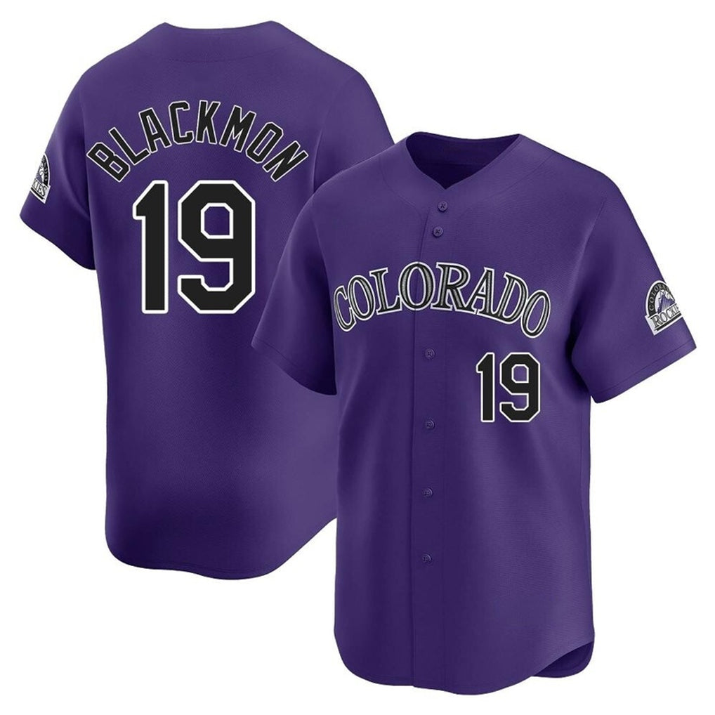 Punc C.Rockies #19 Charlie Blackmon Player Purple Limited Home Stitched Jerseys