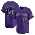 Punc C.Rockies #19 Charlie Blackmon Player Purple Limited Home Stitched Jerseys