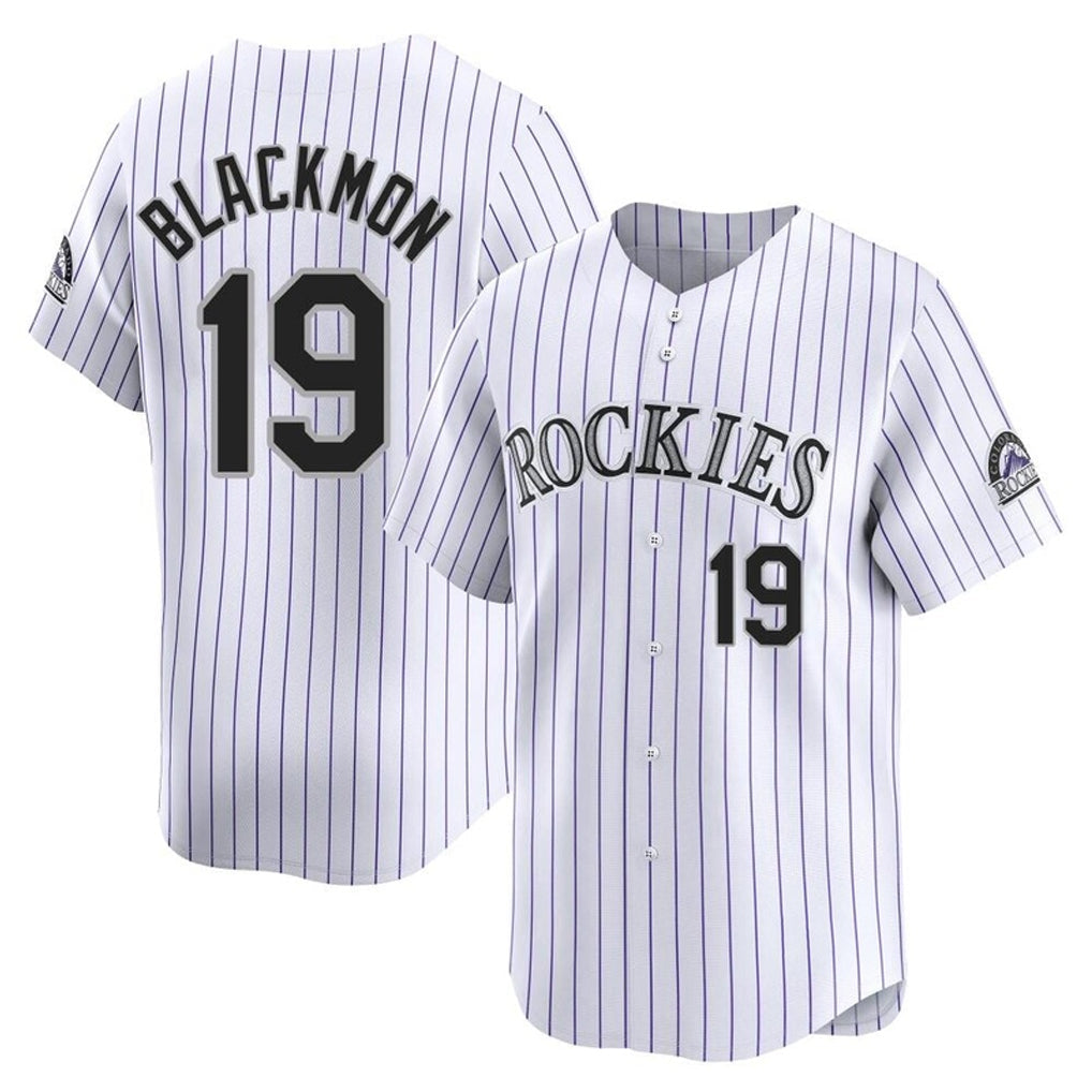 Punc C.Rockies #19 Charlie Blackmon Player White Limited Home Stitched Jerseys