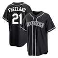 Punc C.Rockies #21 Kyle Freeland Player Black Fashion Out Home Game Stitched Jerseys
