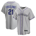 Punc C.Rockies #21 Kyle Freeland Player Gray Game Home Stitched Jerseys
