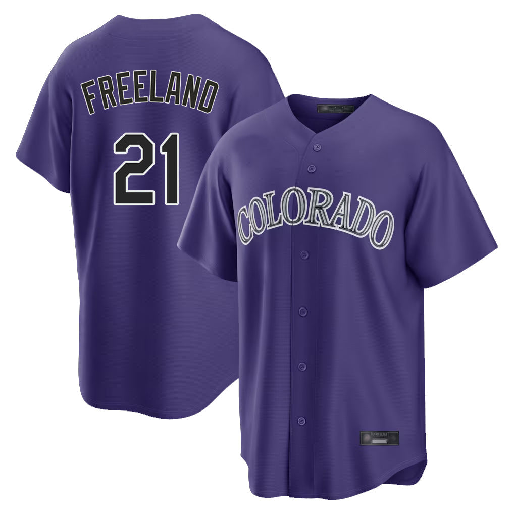 Punc C.Rockies #21 Kyle Freeland Player Purple Game Home Stitched Jerseys