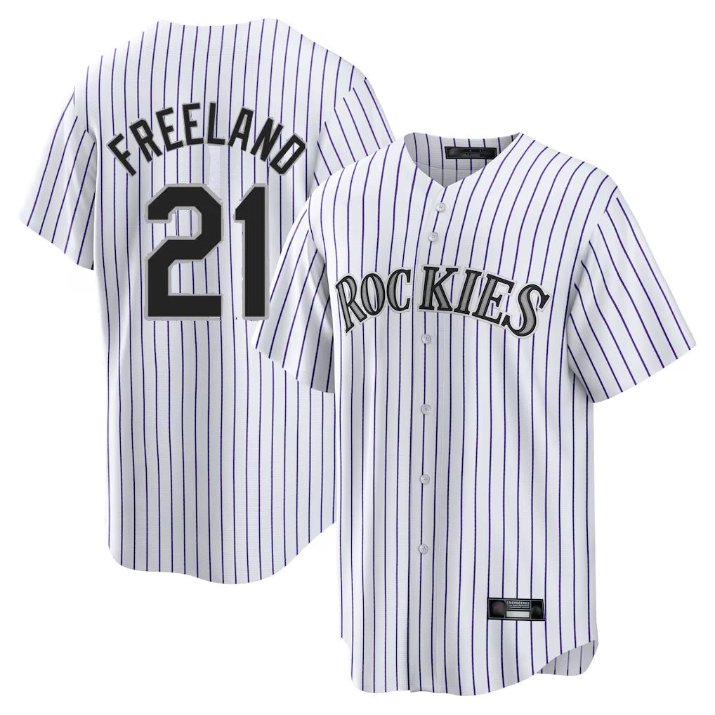 Punc C.Rockies #21 Kyle Freeland Player White Game Home Stitched Jerseys