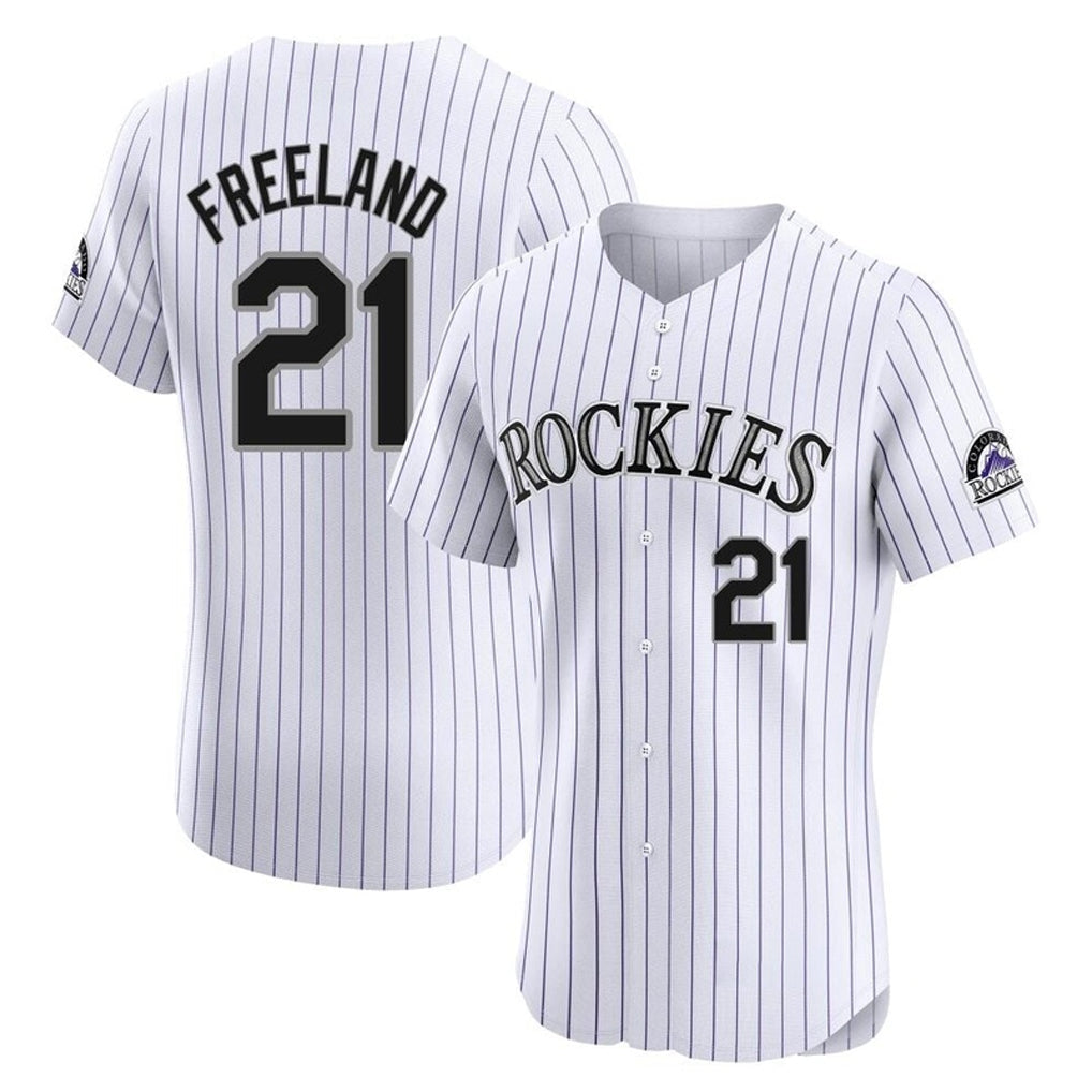 Punc C.Rockies #21 Kyle Freeland Player White Limited Elite Home Stitched Jerseys