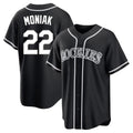Punc C.Rockies #22 Mickey Moniak Player Black Fashion Out Home Game Stitched Jerseys