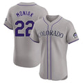 Punc C.Rockies #22 Mickey Moniak Player Gray Limited Elite Home Stitched Jerseys