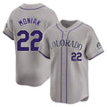 Punc C.Rockies #22 Mickey Moniak Player Gray Limited Home Stitched Jerseys