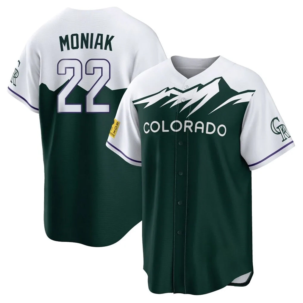 Punc C.Rockies #22 Mickey Moniak Player Green City Connect Home Game Stitched Jerseys