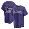 Punc C.Rockies #22 Mickey Moniak Player Purple Game Home Stitched Jerseys