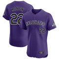 Punc C.Rockies #22 Mickey Moniak Player Purple Limited Elite Home Stitched Jerseys
