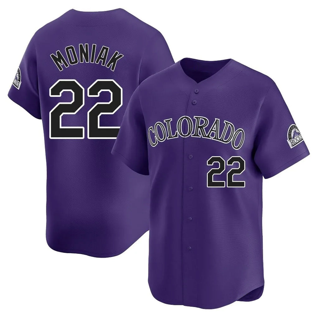 Punc C.Rockies #22 Mickey Moniak Player Purple Limited Home Stitched Jerseys