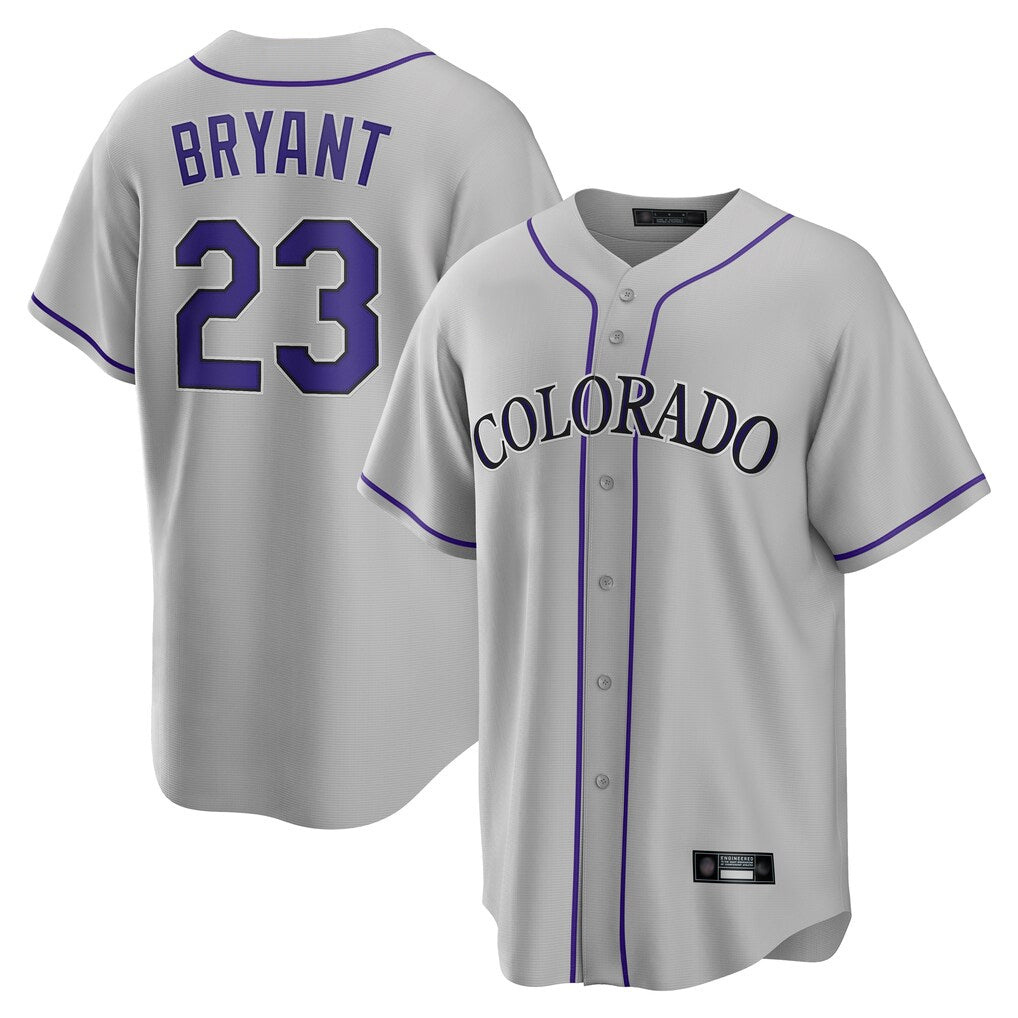 Punc C.Rockies #23 Kris Bryant Player Gray Game Home Stitched Jerseys