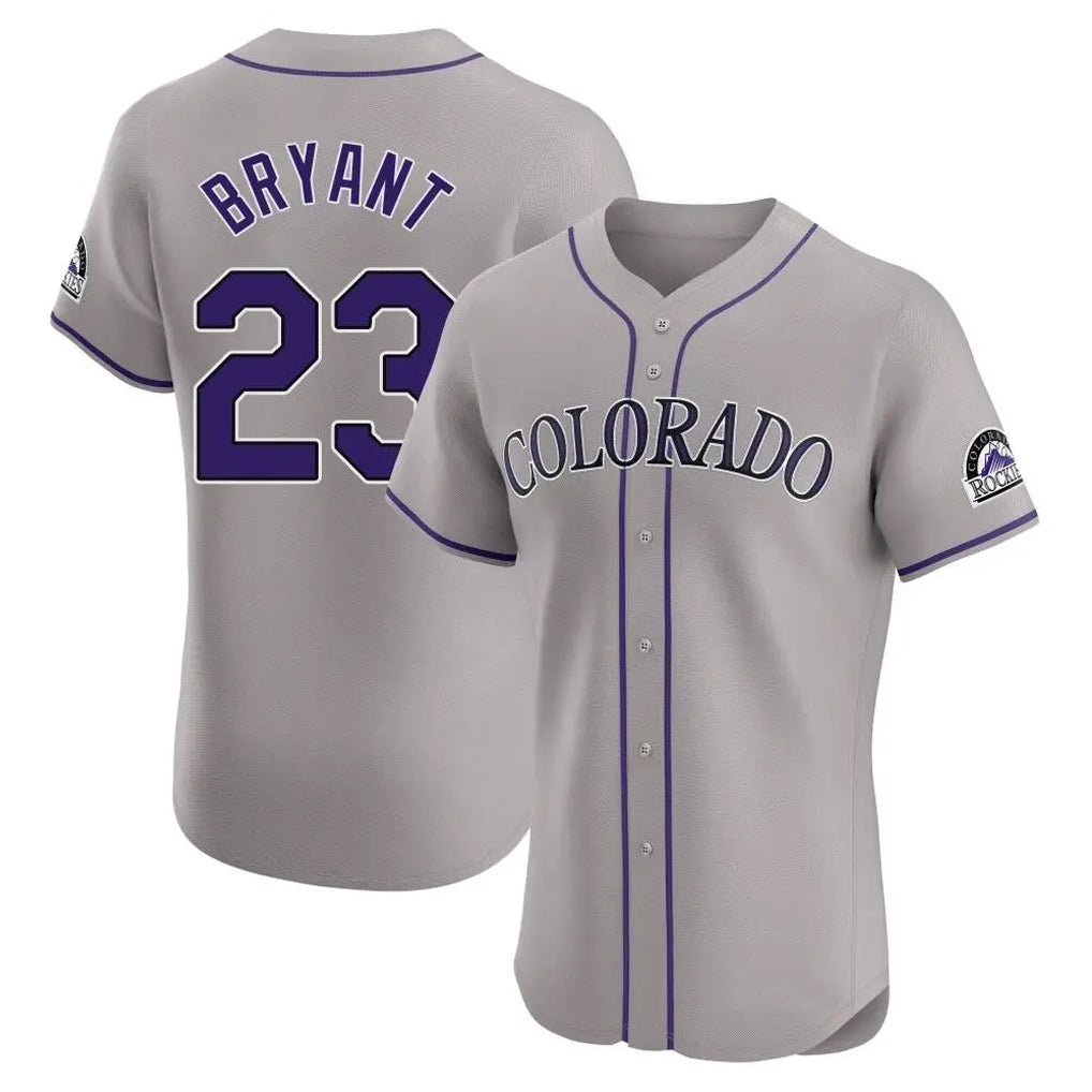 Punc C.Rockies #23 Kris Bryant Player Gray Limited Elite Home Stitched Jerseys