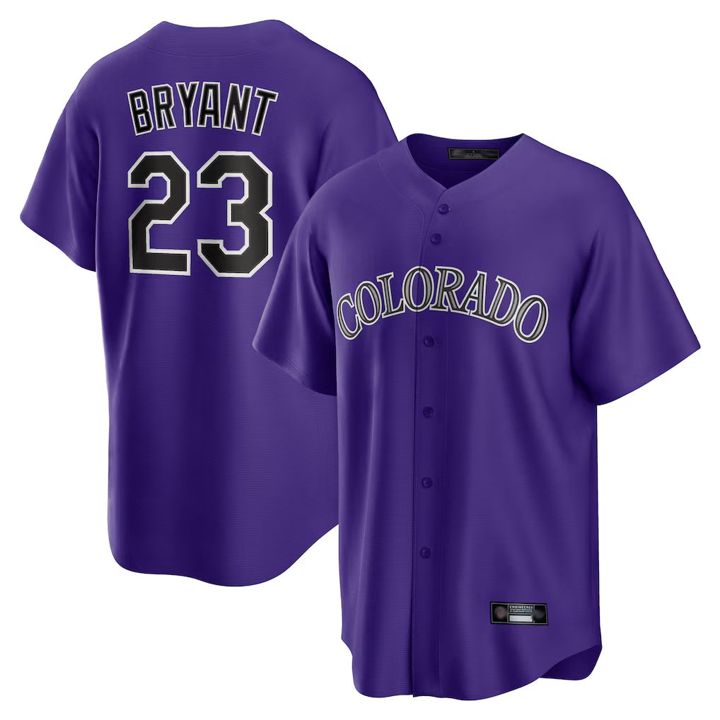 Punc C.Rockies #23 Kris Bryant Player Purple Game Home Stitched Jerseys