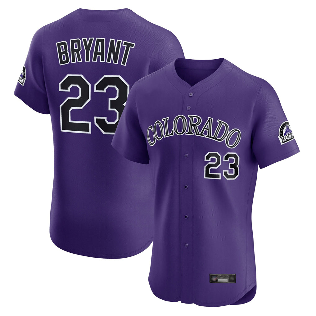 Punc C.Rockies #23 Kris Bryant Player Purple Limited Elite Home Stitched Jerseys
