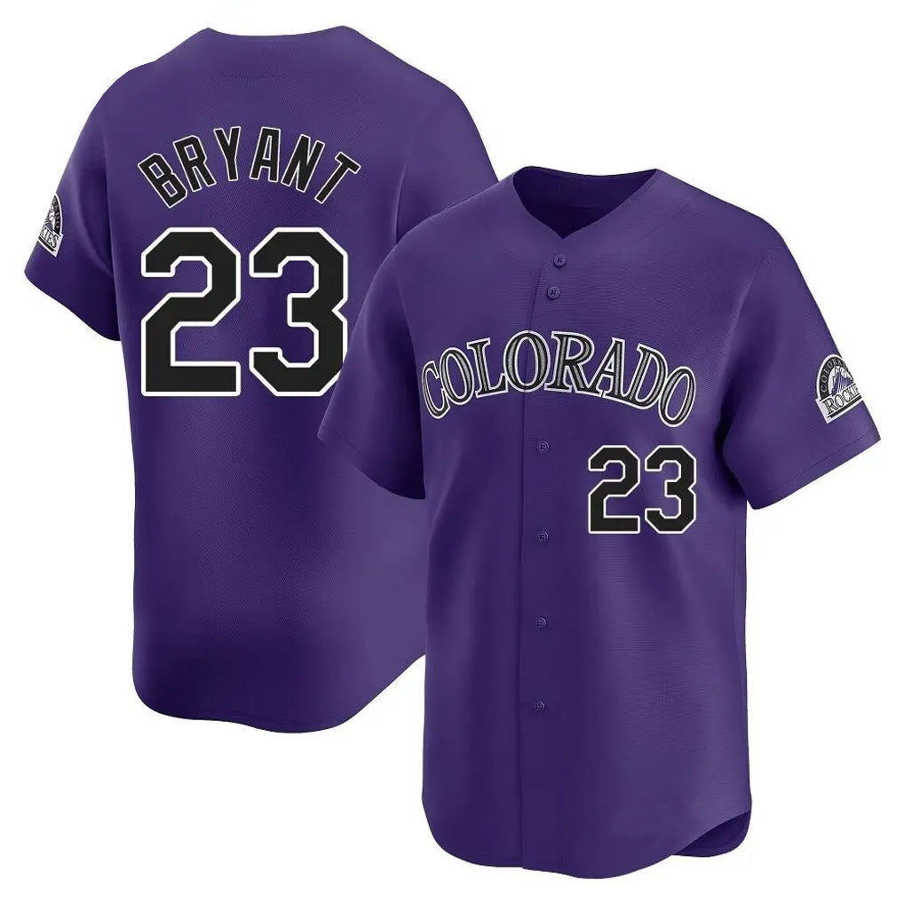 Punc C.Rockies #23 Kris Bryant Player Purple Limited Home Stitched Jerseys