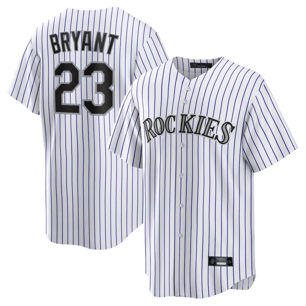 Punc C.Rockies #23 Kris Bryant Player White Game Home Stitched Jerseys