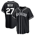 Punc C.Rockies #27 Jordan Beck Player Black Fashion Out Home Game Stitched Jerseys