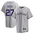 Punc C.Rockies #27 Jordan Beck Player Gray Game Home Stitched Jerseys