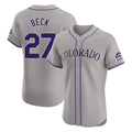Punc C.Rockies #27 Jordan Beck Player Gray Limited Elite Home Stitched Jerseys