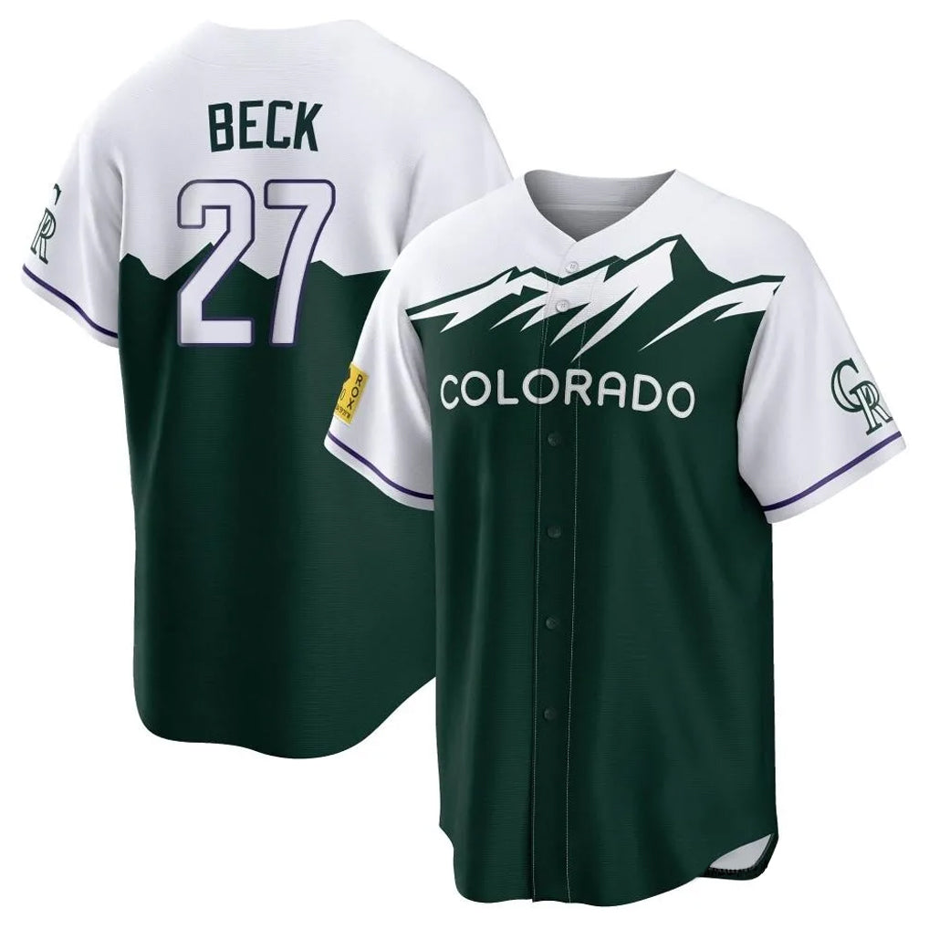 Punc C.Rockies #27 Jordan Beck Player Green City Connect Home Game Stitched Jerseys