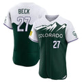 Punc C.Rockies #27 Jordan Beck Player Green City Connect Limited Elite Home Stitched Jerseys