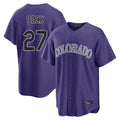 Punc C.Rockies #27 Jordan Beck Player Purple Game Home Stitched Jerseys