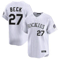 Punc C.Rockies #27 Jordan Beck Player White Limited Home Stitched Jerseys
