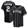 Punc C.Rockies #2 Tyler Freeman Player Black Fashion Out Home Game Stitched Jerseys