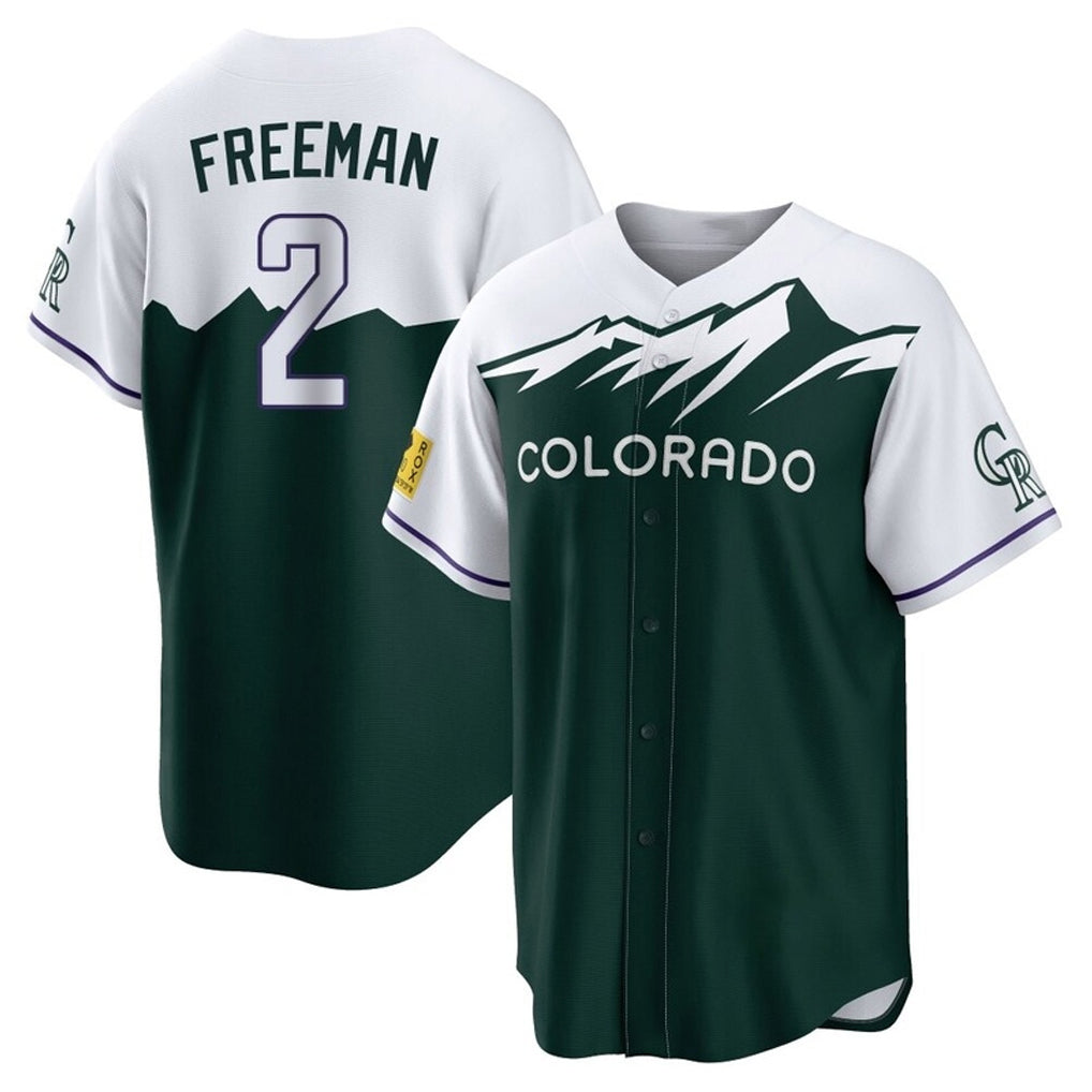 Punc C.Rockies #2 Tyler Freeman Player Green City Connect Home Game Stitched Jerseys