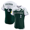 Punc C.Rockies #2 Tyler Freeman Player Green City Connect Limited Elite Home Stitched Jerseys