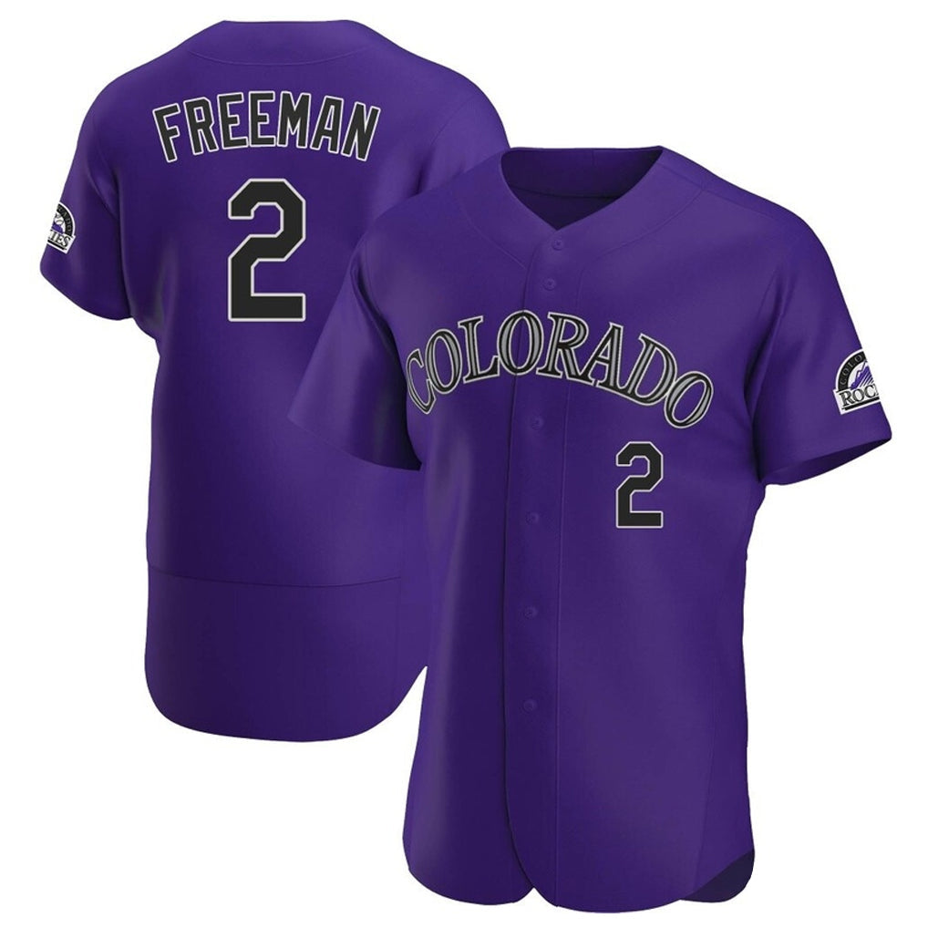 Punc C.Rockies #2 Tyler Freeman Player Purple Limited Elite Home Stitched Jerseys