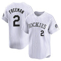 Punc C.Rockies #2 Tyler Freeman Player White Limited Home Stitched Jerseys