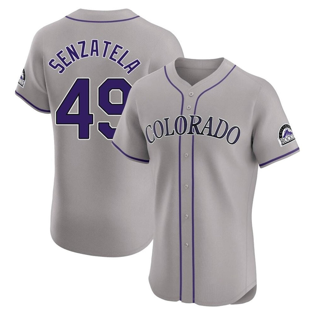 Punc C.Rockies #49 Antonio Senzatela Player Gray Limited Elite Home Stitched Jerseys
